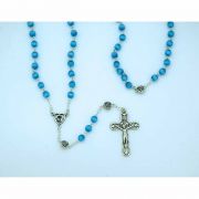 Cat's Eye Rosary from Fatima, Blue, 6 mm. Beads