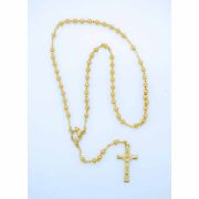 4 mm. Gold Stardust Metal Rosary from Fatima
