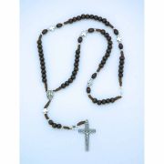Brown Wood Rosary Necklace from Fatima
