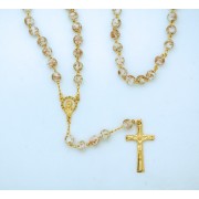 8 mm. Luminous Glass Rosary from Fatima, White