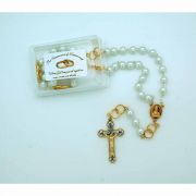 7 mm. Glass Pearl Bride's Rosary from Fatima