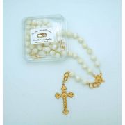 10 mm. Mother of Pearl Bride's Rosary from Fatima