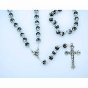 10 mm. Black Crystals Rosary from Fatima