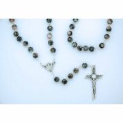 Grey/Coral Glass Rosary from Fatima