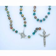 8 mm. Multi-Colored Glass Rosary from Fatima