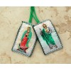 Green Wool Scapular, St. Jude / Guadalupe - (10 Pack)