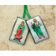 Green Wool Scapular, St. Jude / Guadalupe - (10 Pack)