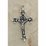 Sterling Silver Crucifix, Europe, 19th Century, 3 in.