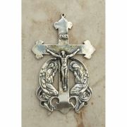 Sterling Silver Crucifix, Europe, Angels, 2 3/4 in.
