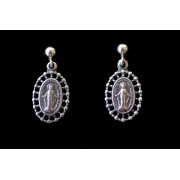 Sterling Silver Earrings, Miraculous Filigree Medals