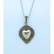 Sterling Silver Necklace, Heart, 18 in. Sterling Silver Chain