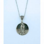 Sterling Silver Necklace, Guadalupe Medal, 18 in. Sterling Silver Chain