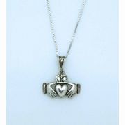 Sterling Silver Necklace, Claddagh, 16 in. Sterling Silver Chain