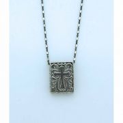 Sterling Silver Necklace, Filigree Box Cross, 18 in. Sterling Silver Chain