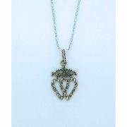 Sterling Silver Necklace, Double Heart, 16 in. Sterling Silver Chain