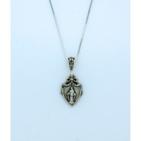 Sterling Silver Necklace, Miraculous Shield, 16 in. Sterling Silver Chain