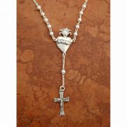 Sterling Silver Milagro Heart and Cross on Sterling Silver Chain