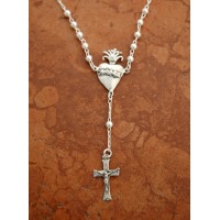Sterling Silver Milagro Heart and Cross on Sterling Silver Chain