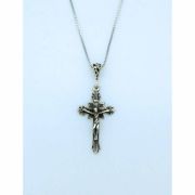 Sterling Silver Necklace, Crucifix, 18 in. Sterling Silver Chain