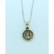 Sterling Silver Necklace, Small St. Christopher, 1/2 in. medal, 18 in. Sterling Silver Chain