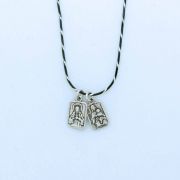 Sterling Silver Scapular Necklace, 7/16 in. Medals, 18 in. Sterling Silver Chain