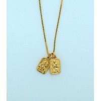 14k Gold Plated Sterling Silver Scapular Necklace, 18 in. Gold-Filled Chain