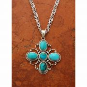 Sterling Silver & Turquoise Medal on Sterling Silver Chain
