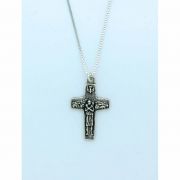 Sterling Silver Necklace, Small Pope Francis Cross, 1 in., 18 in. Sterling Silver Chain