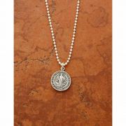 Sterling Silver St. Benedict Medal on Sterling Silver Chain