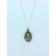 Sterling Silver Necklace, Tiny St. Teresa, 16 in. Sterling Silver Chain