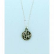 Sterling Silver Necklace, Tiny St. Bernadette/Lourdes, 16 in. Sterling Silver Chain