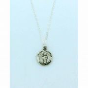 Sterling Silver Necklace, Tiny St. Jude, 16 in. Sterling Silver Chain