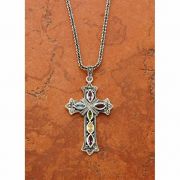 Sterling Silver and Multi-Stone Cross on Sterling Silver Chain