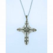 Sterling Silver Necklace, Marcasite Cross, 18 in. Sterling Silver Chain