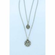 Sterling Silver Necklace, Scapular and Miraculous Medal, 16 in. and 18 in. Sterling Silver Chains