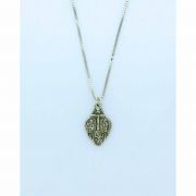 Sterling Silver Necklace, Tiny Crux/Christopher/Scapular/Miraculous Medal, 16 in. Sterling Silver Chain