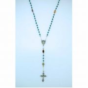 Sterling Silver Rosary Necklace, Turquoise
