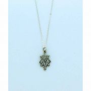 Sterling Silver Necklace, Ave Maria Symbol, 16 in. Sterling Silver Chain