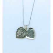 Sterling Silver Necklace, Miraculous Medal Heart w/ Our Father Prayer, 18 in. Sterling Silver Chain