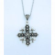 Sterling Silver Necklace, Jerusalem Cross, 18 in. Sterling Silver Chain