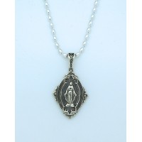 Sterling Silver Miraculous Medal on Sterling Silver Chain