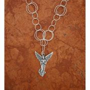 Sterling Silver Angel on Sterling Silver Circle Link Chain