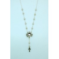 Sterling Silver Necklace, Seven Sorrows Medal, 18 in. Sterling Silver Chain