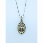 Sterling Silver Miraculous Medal on Sterling Silver Chain