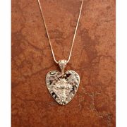 Rose Gold Over Sterling Silver Hammered Heart w/ Cross