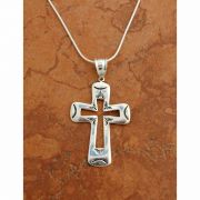 Sterling Silver Southwest Cross on Sterling Silver Chain