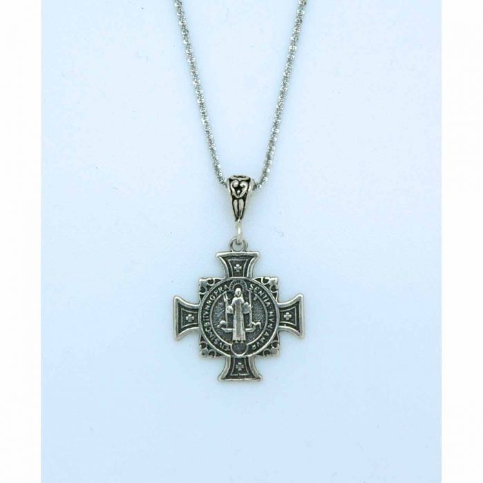 Necklaces : Sterling Silver St. Benedict Medal on Sterling ...
