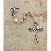 Sterling Silver Rosary, Multi-Pastel Freshwater Pearls