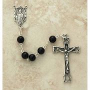 Sterling Silver Rosary, Black Onyx