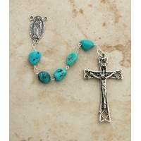 Sterling Silver Rosary, Turquoise Nuggets